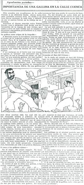 Importancia de una gallina en la calle Cuenca