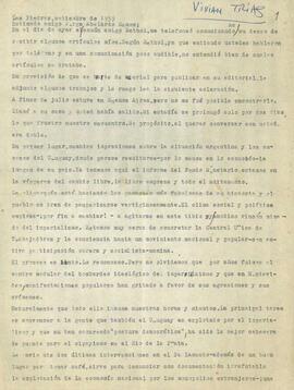 Carta de Vivian Trías a Jorge Abelardo Ramos