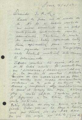 Carta de autor no identificado a Jorge Abelardo Ramos