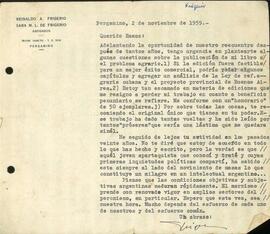 Carta de Reinaldo A. Frigerio a Jorge Abelardo Ramos