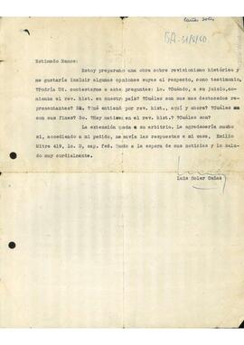 Carta de Luis Soler Cañas a Jorge Abelardo Ramos