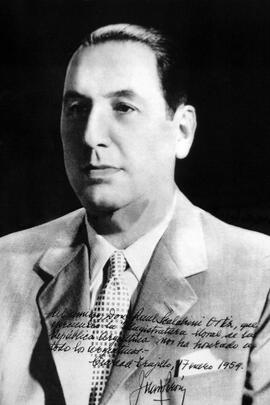 Retrato de Perón dedicado a Scalabrini