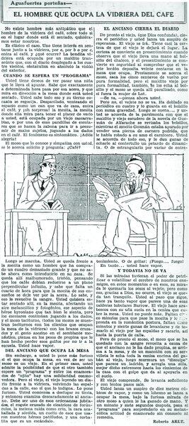 El hombre que ocupa la vidriera del café