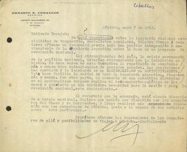 Carta de Ernesto S. Ceballos a Bernich