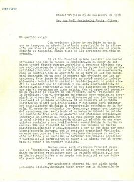 Carta de Perón sobre Frondizi y la reedición de los libros