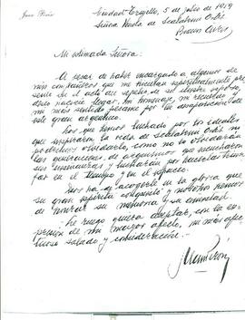Pésame de Perón a la viuda de Scalabrini