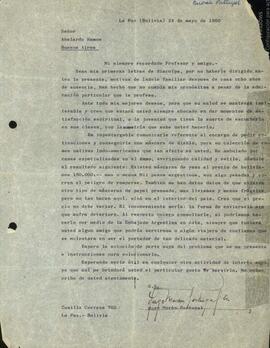 Carta de Hugo Morán Portugal a Jorge Abelardo Ramos