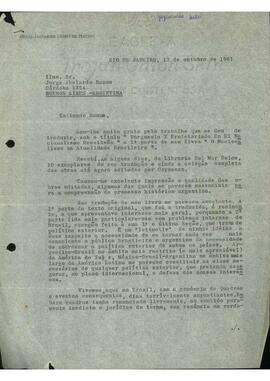 Carta de Hélio Jaguaribe a Jorge Abelardo Ramos