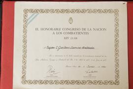 Diploma del Honorable Congreso de la Nación, Ley 23.118
