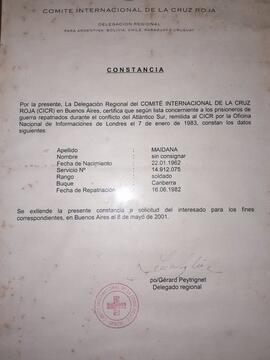 Certificado Cruz Roja