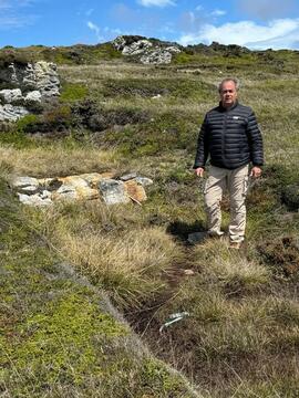 Lugar del puesto de socorro en el Aeropuerto en Malvinas