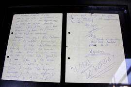 Carta que escribió la noche antes de ir a Malvinas